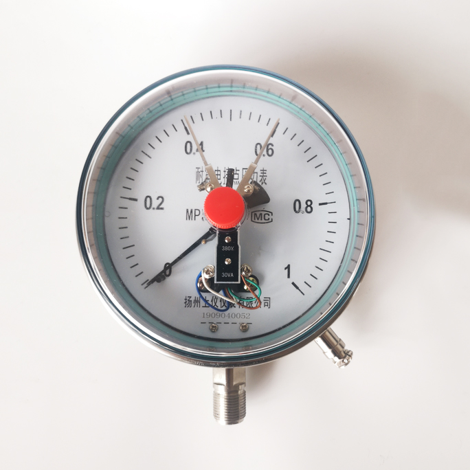 不鏽(xiu)鋼電接(jie)點壓力(li)表YXC-100B